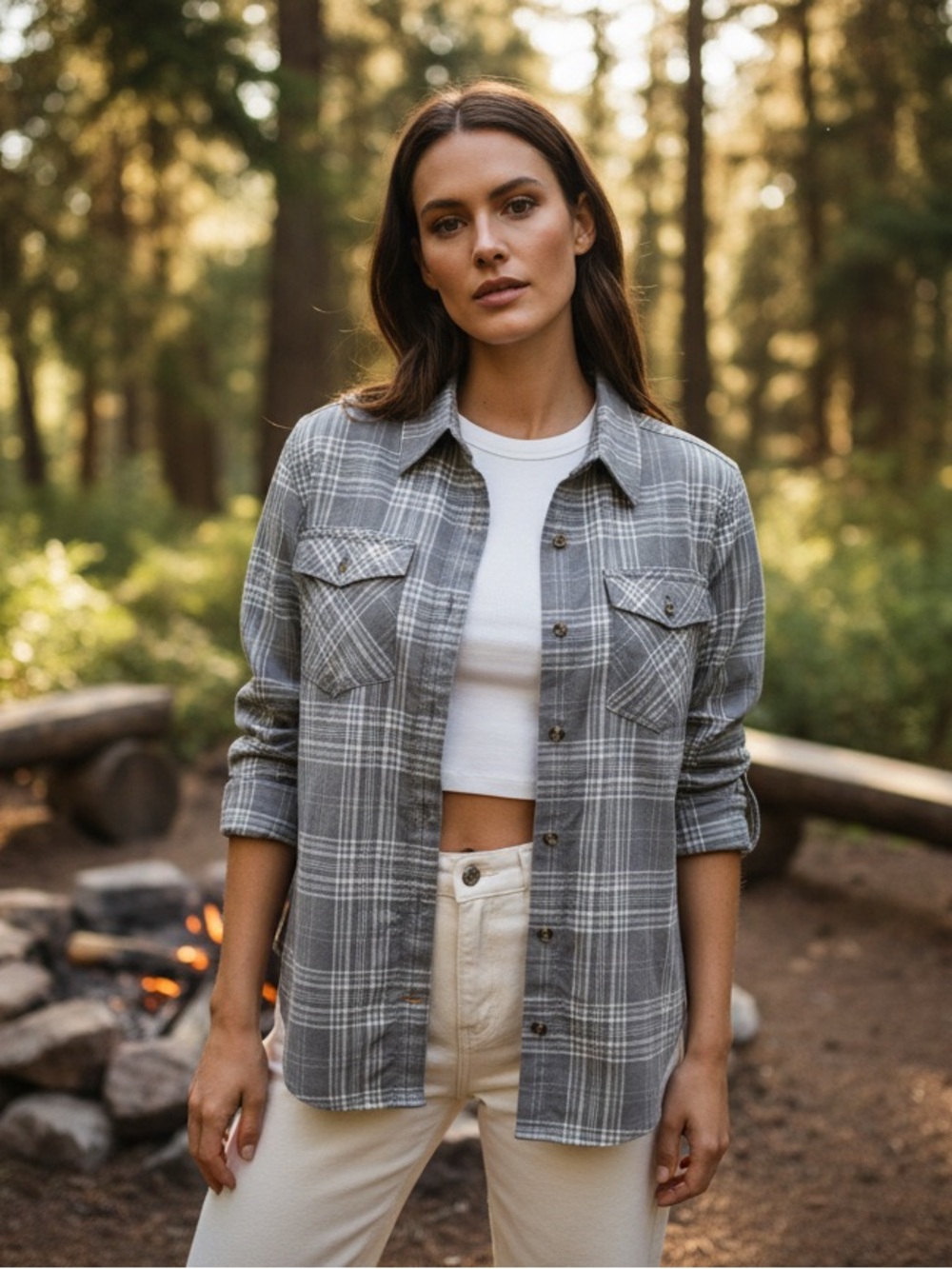 Carhartt Light Gray Plaid Shirt